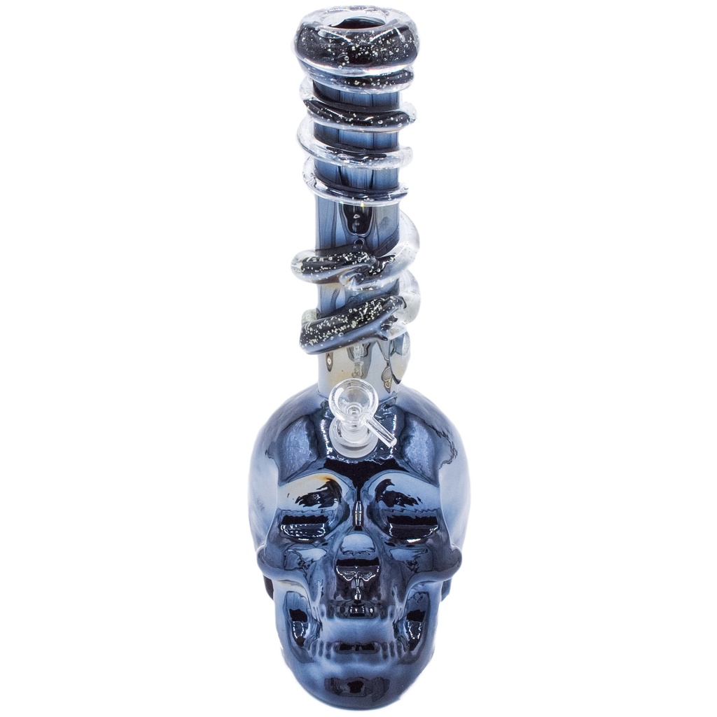 14" Skull w/ Glow in the Dark Spiral & Mouth Piece