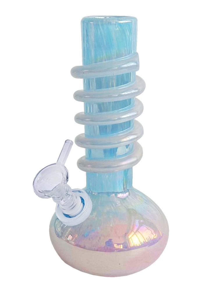 6" Round Flask Flat Base w/ Spiral Wrap