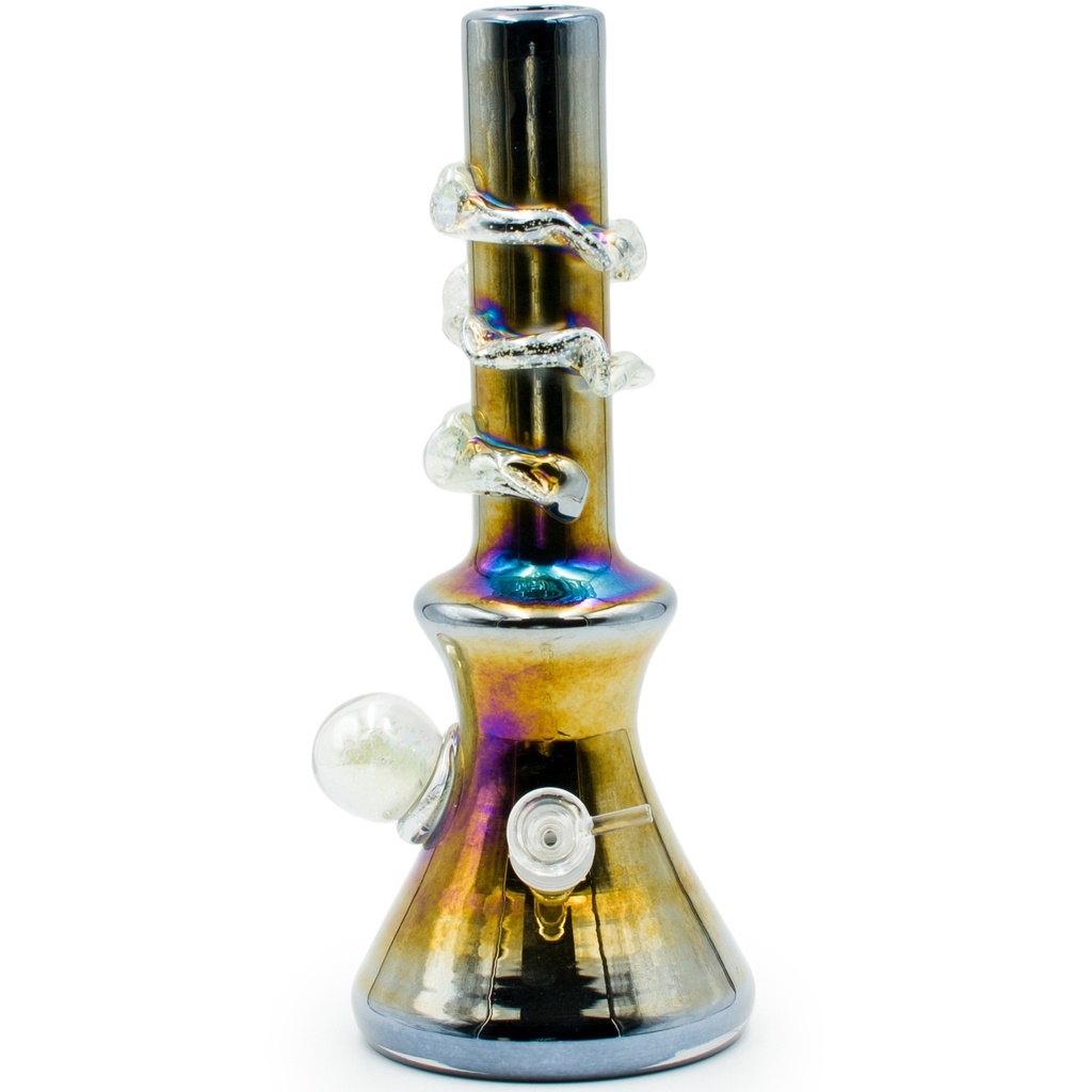 14" Beaker Base w/ Knuckle & Glow in the Dark Ball & Spiral Wrap 