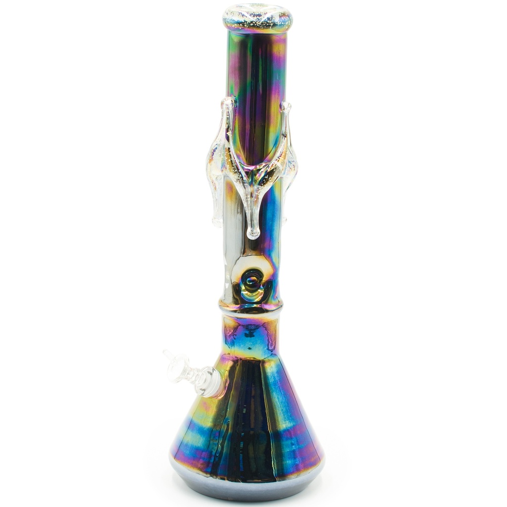 16" Beaker Base w/ Ice Catcher & Glow in the Dark Mouth Piece & Trident