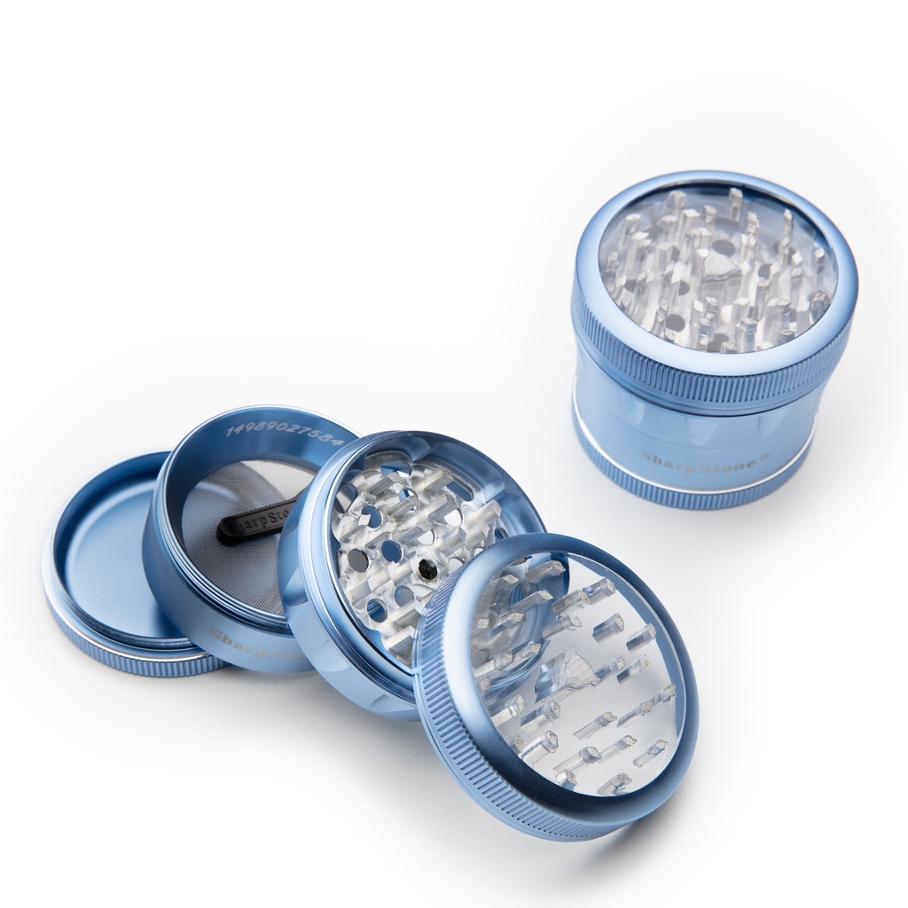 2.5" 4 Layers Aluminum Grinder w/ Clear Top & Tapered Shape