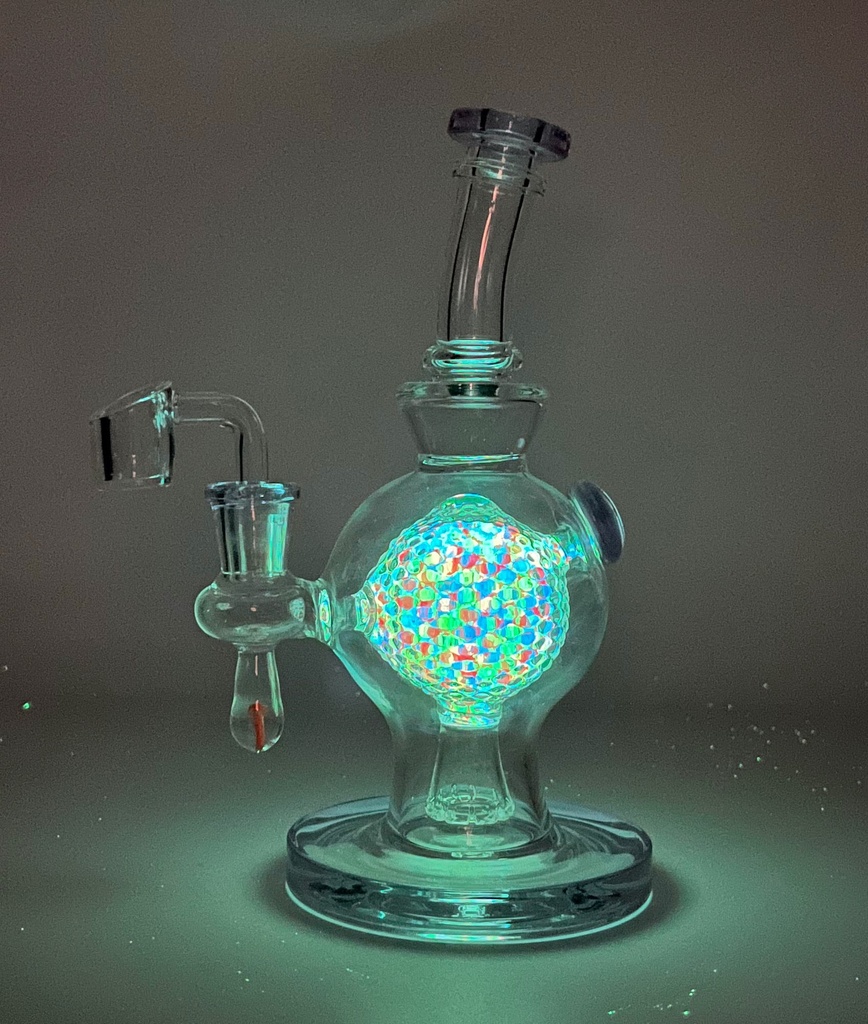 8" Flat Base w/ Dripping Mushroom & Glow in the Dark Ball