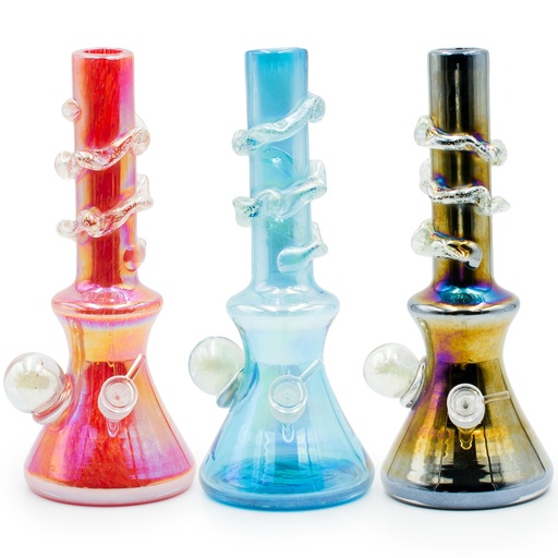 14" Beaker Base w/ Knuckle & Glow in the Dark Ball & Spiral Wrap 
