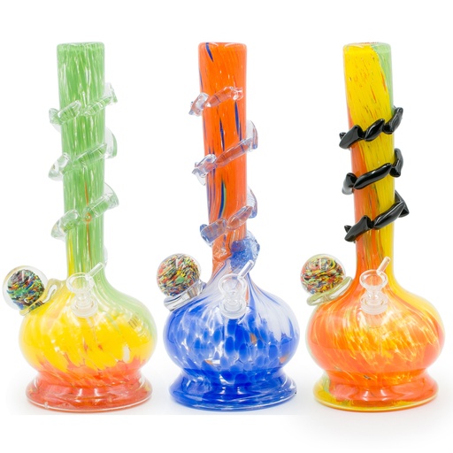 14" Flat Base w/ Colourful Ball & Spiral Wrap