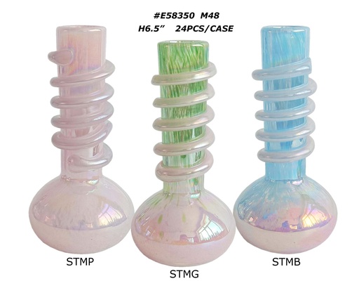 6" Round Flask Flat Base w/ Spiral Wrap