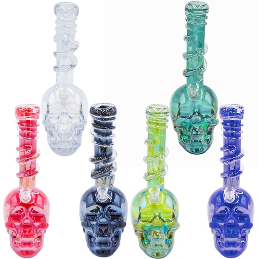 14" Skull w/ Glow in the Dark Spiral & Mouth Piece