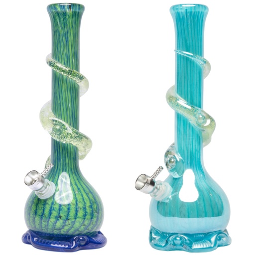 13" Styled Base with Glow in the Dark Snake Spiral Wrap