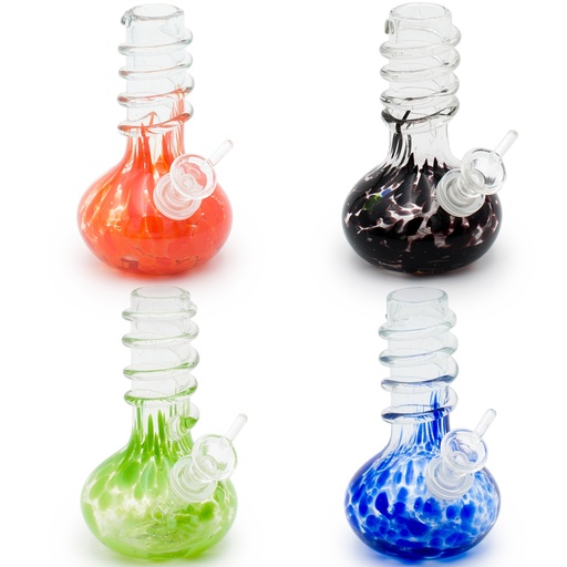 6" Round Flask Base w/ Spiral Wrap